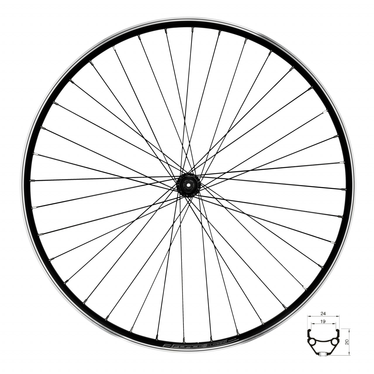 Force koleso predné CLASSIC 622x19 "V" HBTX500 36d