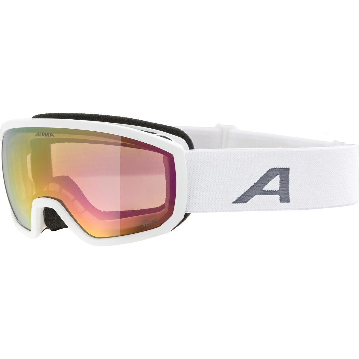 Alpina juniorské lyžiarske okuliare Scarabeo JR. white matt Q-LITE red