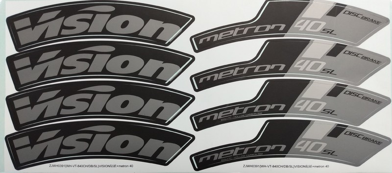 VISION nálepky na ráfik METRON 40 DB , gray/black