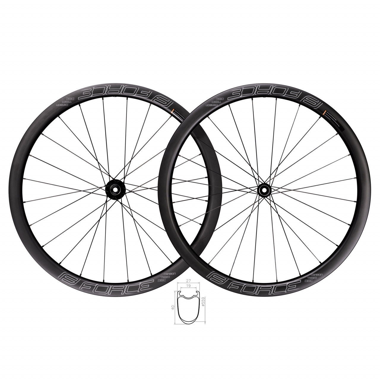 Force sada kolies ROAD TEAM SP KARBON DISC 40 plášťové