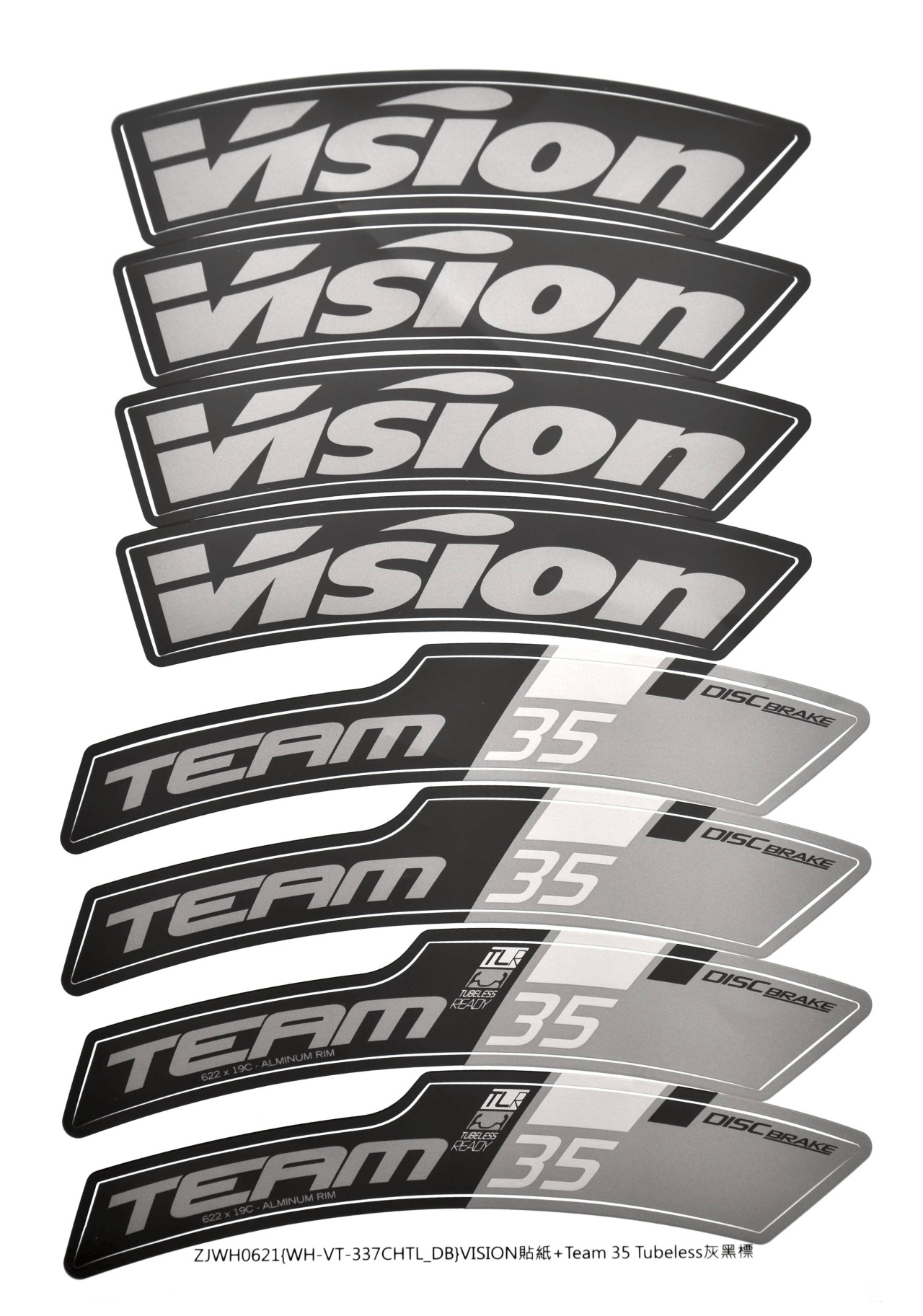 VISION nálepky na ráfik TEAM 35 DB CH-TL