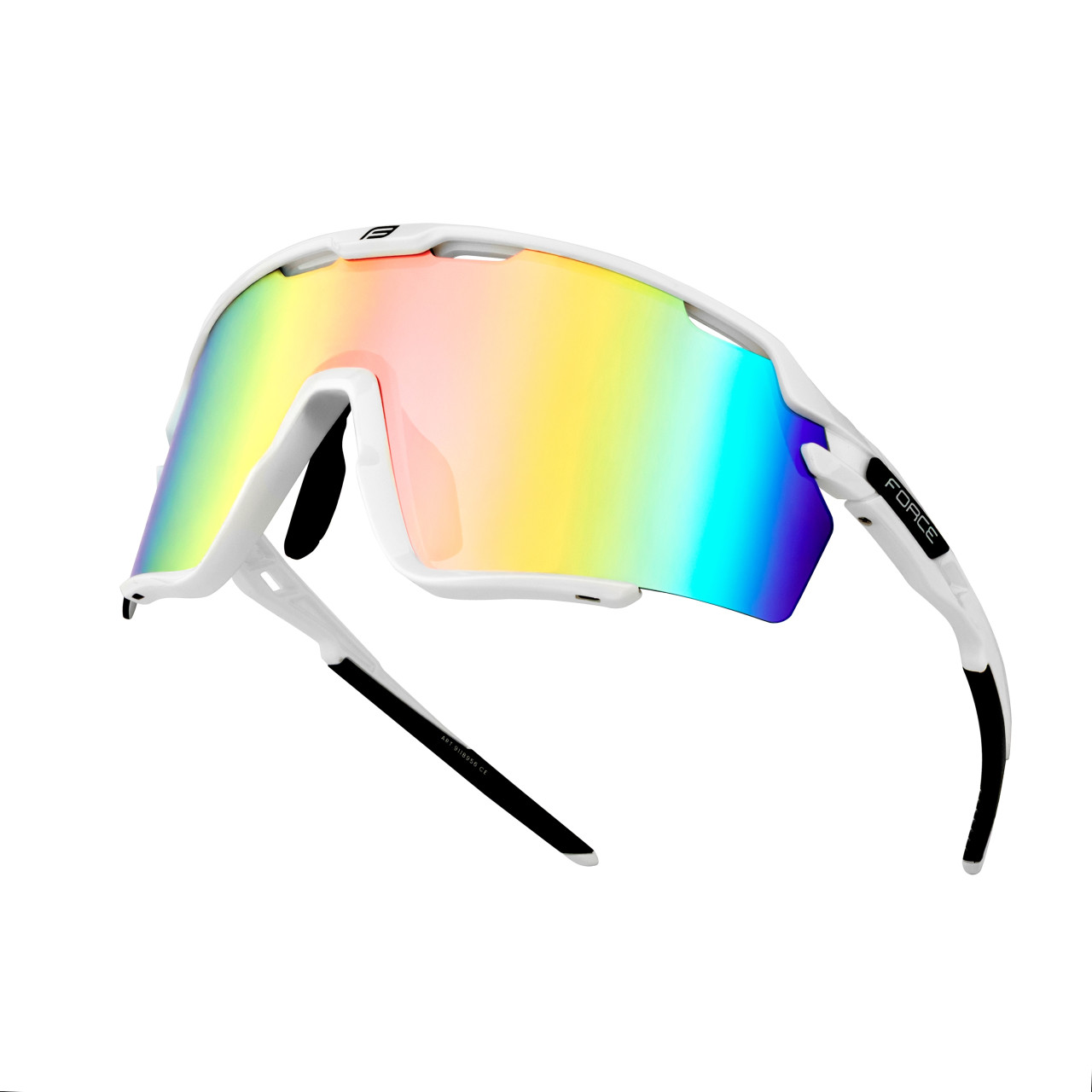 Force okuliare CYCLONE biele, modro-fialové sklo