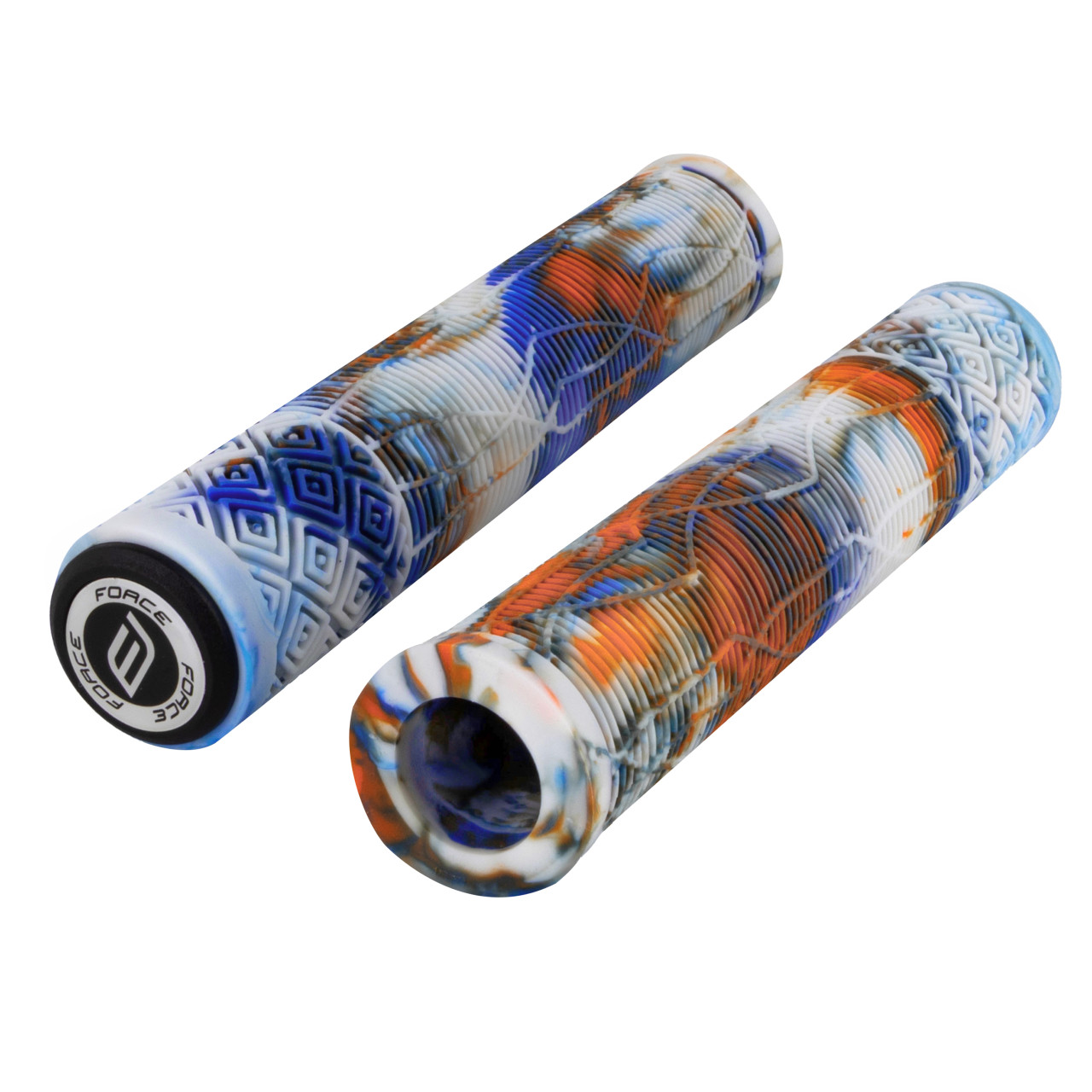 Force gripy BMX160 gumové, bielo-modro-oranž, balené