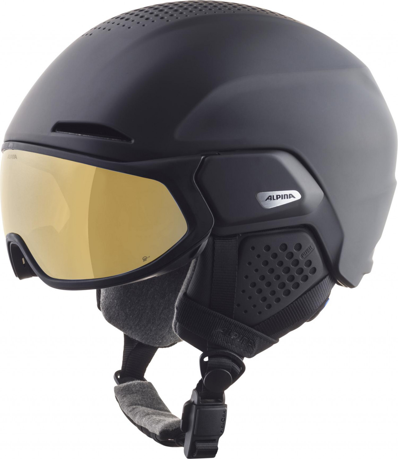 ALPINA Lyžiarska prilba ALTO Q-LITE black matt/gold